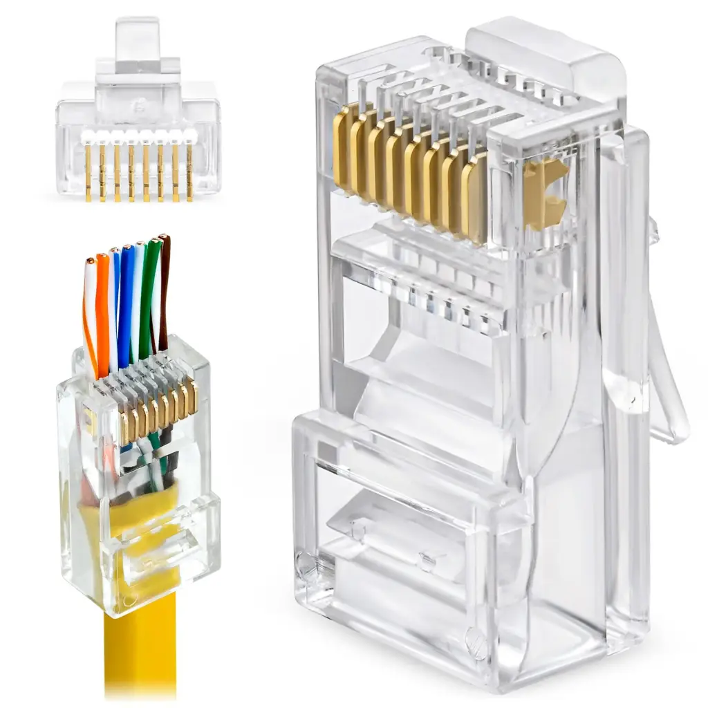 C75 conector RJ45 cat5e  Pass Through 100U 